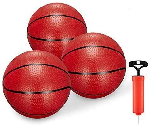 6 Inch /18 CM Mini Basketballs for Toddlers Kids Teenagers, 3 Pack 6 Basketball with Pump Durable PVC Basketballs for Mini Over Door Hoop, Pool Beach Balls for Swimming Pool, Indoor, Outdoor, Yard
