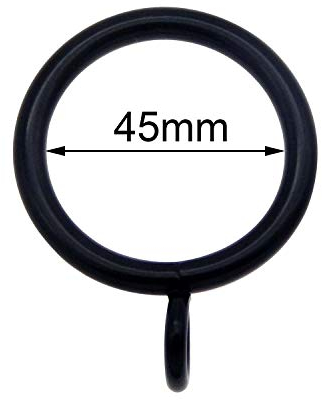 10 Pieces Durable Iron Metal Curtain Rings Black Color Drapery Voile Curtain Pole Rod Rings Hanging Eyelet Loops 45mm