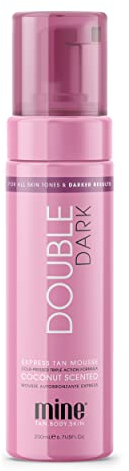 MineTan Dark Self Tanner Foam | 100% Natural, Lightweight, Fast Bronzing, 1 Hour Self Tanning Foam with Cold Pressed Triple Action Self Tan Formula, Coconut Scented, Vegan, Cruelty & Paraben Free