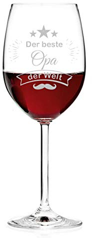 Leonardo Weinglas Personalisiert mit Gravur - Der Beste Opa der Welt - Rotweinglas 460ml Geschenk für Opa zum Geburtstag