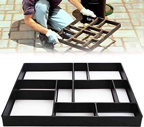 PIAOLING 10 Grids Betonform wiederverwendbarer Weg Maker Stepping Steinpflaster Weg Maker Gehweg Gehweg Pflaster Formen for Patio-Garten