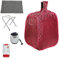 Cabina sauna a vapor Caja de sauna Saunas de Vapor Portátil Mini Sudor Sauna Saunas casera Individual spa, 80×80×100 cm (Rojo vino)