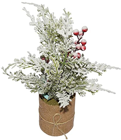 CHICCIE Beerenstrauß Jutetopf 32cm - Weihnachtsdeko Winterdeko Deko Strauch