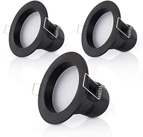 Paco Home Einbaustrahler Strahler Spotlight Decke Schrankbeleuchtung Unterbauleuchte Küche Deckenbeleuchtung GU10, Farbe:Schwarz, Leuchtentyp___Technologie:3x LED - starr/fix