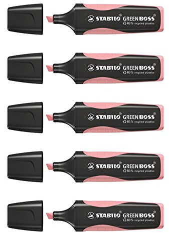 STABILO Set di 5 evidenziatori GREEN BOSS Pastello sospetto di rosa