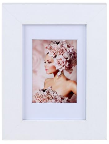 IDEAL TREND Bilderrahmen Holz Rahmen Plexi Acryl Collage Wanddeko Poster quadratisch S215: Farbe: Weiß | Format: 10x15