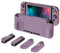 PlayVital AlterGrips Case für Nintendo Switch Konsole Joy Con, Hülle Zubehör Schutzhülle Tasche, Ergonomische Grip Joycon Cover mit Schutzfolie&Joystick Kappen-Dunkelgrau Violett