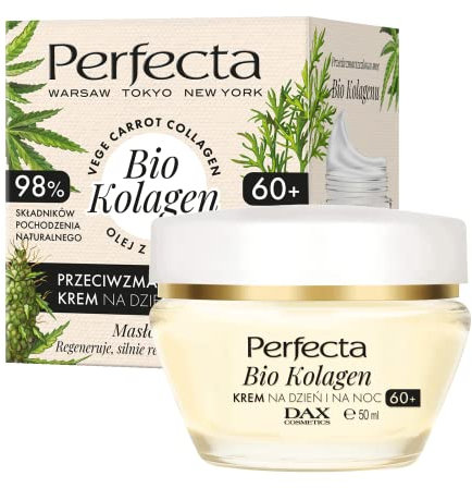 Perfecta Bio Kollagen Anti-Falten-Creme mit Kollagen und Sheabutter für Tag und Nacht 60+, 30ml