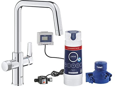 GROHE Blue Pure Start Bocca a C con Fitro Ultra Safe, Sistema per la filtrazione dell'acqua, cromo, 30594000