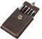 CONTACTS Herren Echtes Leder Stiftetui, Vintage 5 Stifthalter, Stift Schutzhülle für Reisen, Elegante Schreibtischzubehör Pounch, Bleistifte Organizer Box