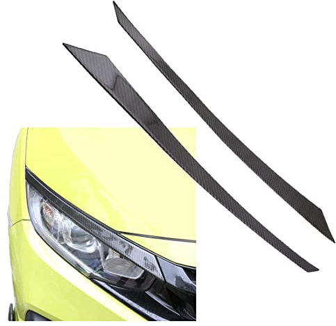 GCcv Auto Scheinwerferblenden Kohlefaser Scheinwerfer Augenbrauen Für Civic 10th Gen 2016-2020 Augenlider Trim Abdeckung Dekoration Aufkleber Auto Zubehör