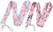 Courroie de Cou de Lanière, 2Pièces Courroie tour de cou Strap Lanière,Porte-clé Clef Bracelet Lanière Tour de Poignet Cordon Strap, Pour Porte Badges d'Identification,Téléphone Portable (Fleur-B)