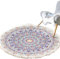 Runden Teppiche,Vintage Boho Baumwolle Teppiche Mandala Muster Waschbar Handgewebte Böhmische Runder Teppich mit Quasten für Schlafzimmer Flur Wohnzimmer Couchtisch Fußmatten 80cm,Blumen 5#