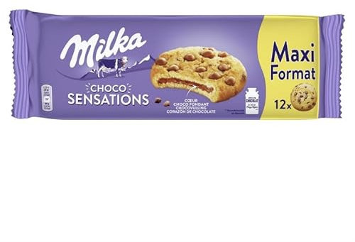 Milka Cookies Sensation - Biscuits au chocolat fondant - Paquet de 312G, idéal pour les goûters et les moments de détente - Marque MILKA. - Le Lot De 3