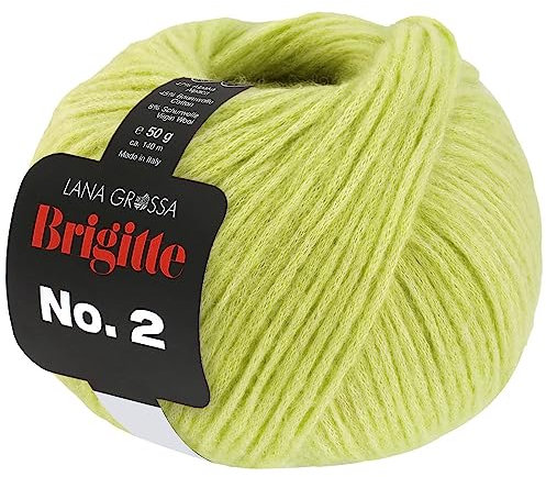 LANA GROSSA Brigitte Nr.2 | Edle Netzgarnstruktur aus Alpaka und Baumwolle | Handstrickgarn aus 47% Alpaka, 45% Baumwolle & 8% Schurwolle | 50g Wolle zum Stricken & Häkeln | 140m Garn FB 58