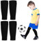 TSHAOUN 2 Paar Fußball Stutzen für Kinder, Fußballsocken Elastische Atmungsaktive Sportsocken Trainingssocken für 130–150cm Große Jungen und Mädchen, Innerhalb von 35cm Wadenumfang (Black)