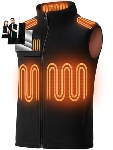 burngogo Heated Vest for Men Women, Electric vest, 3 Heating Levels 6 Heating Zones heated jacket (Not Included Battery)
