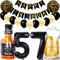 Dalettu Geburtstagsdeko 57 Jahre Mann Frau, Luftballon 57. Geburtstag Deko Männer, Folienballon Whiskey Bierglas Deko, Helium Ballon Weinflasche Bier für 57. Geburtstag Manner Party Dekoration