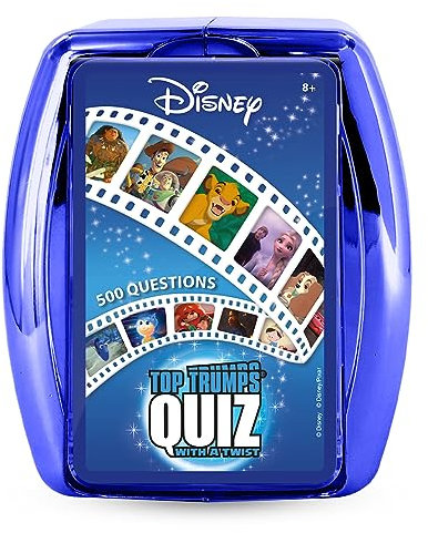 Top Trumps Disney Classic Quiz Game, 500per testare la tua conoscenza e memoria su Frozen, Bambi, Encanto e Ralph spacca Internet, regalo educativo per bambini d