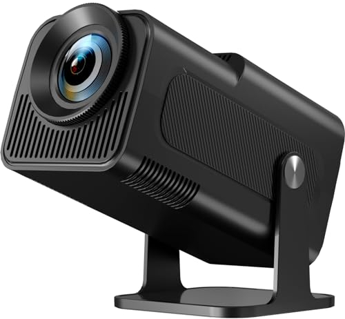HIPPUS Mini Projecteur Portable 4K Full HD 1080P, Projecteur Home Cinema WiFi 6 Bluetooth 5.2, Correction Automatique du Trapèze, Compatible Android/HDMI/USB, Portable pour Film en Extérieur, Noir