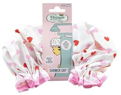 Upper Canada White Ladies Shower Cap With Hearts Design