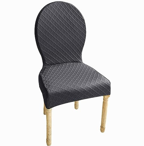 Mswborml Stuhlüberzug Stretch 4er 2er Set Stuhlhussen Hussen Stuhlüberwurf mit Runder Lehne Stuhlhusse Stuhlüberzug Moderne Ohne Armlehne Stuhlschonbezug Stuhl Abdeckung Waschbar,E,1PCS