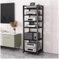 audio rack hifi regal Audio-Video-Medienschrank Mit Höhenverstellbarem Regal Und Rollen, Wohnzimmer 5 6 7 8 Etagen Unterhaltung Stereo Komponenten Rack Für Kleinen Raum ( Color : Black-#2 , Size : 6 t