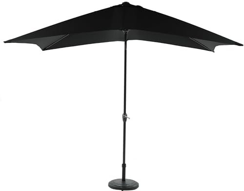Bonussi Ombrellone da Giardino 3x2 m Palo Ø38 mm in Alluminio e Poliestere Nero