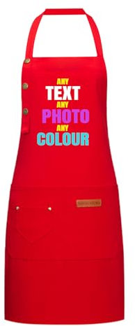 Generisch Schürze Personalisiert mit Foto Text Logo, Grillschürze für Männer, Kochschürze Herren Damen, Schürzen für Kochen, Küche, Grillen, Kaffeehaus #5