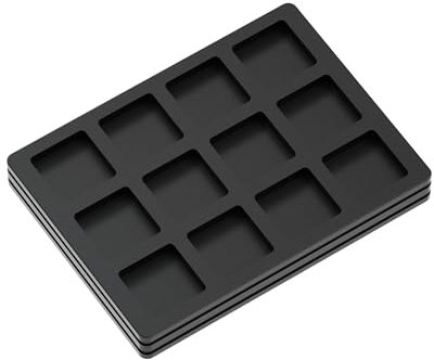 NLOFIN Keycap Storage Case, Mechanical Keyboard Keycap Storage Box with Dividers, 12 Keys Display Board (Black)