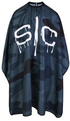 STYLECRAFT Friseurumhang | Mehrfarbig | Verstellbarer Verschluss | Antistatisch und Wasserabweisend | 100% Polyester | Schnelltrocknend | 146 x 140 cm | One size