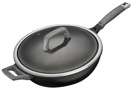 LIEROLYE Non Stick Frying Pan Induction Frying Pan with Stainless Steel Handle, Non Stick Pan for Induction Hob, Skillet Pan 32cm(Gray)