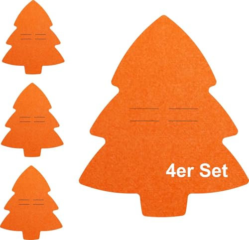 Feltd. Besteckhalter aus Filz, Weihnachtsbaum-Design, Tischdekoration Set 4 Stück (Apricot)