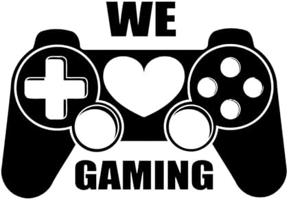 Wandtattoo „We Love Gaming“, für Kinderzimmer, Videospiele, Vinyl, Aufkleber, Spielzimmer, Kunstdekor, Jungenzimmer-L-46x67cm-Black