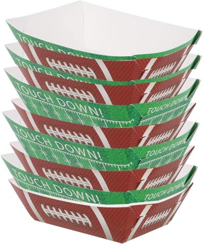 Healvian 20pcs Football Party Decoration Serving Boats Disposable Snack Holders Paper Food Trays for Football Birthday Sport Game Party Favors