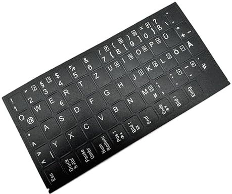 T-ProTek Autocollant pour clavier allemand - Noir mat - 58 touches - 1,1 cm x 1,3 cm - Auto-adhésif - Compatible avec ordinateur portable Toshiba
