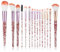 AOZUO Juego de 15 brochas de maquillaje rojas, brochas de maquillaje con purpurina de cristal, para sombra de ojos, kit profesional de brochas de maquillaje para base de cara, corrector líquido,