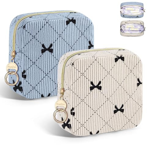 2pcs Binden Aufbewahrung Tasche für Binden und Tampons Klein Hygienebeutel für Damenbinden Perioden Menstruationstasche für Unterwegs Slipeinlagen Mädchen Notfallset Erste Periode Schule Geschenke(A)