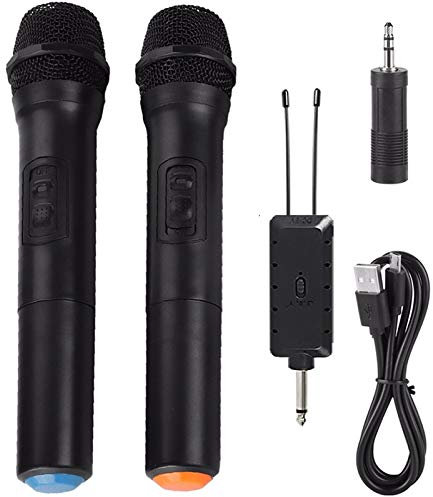 Qutsvosh Microphone portable sans fil VHF universel avec récepteur pour karaoké/réunions d'affaires Microphones portables