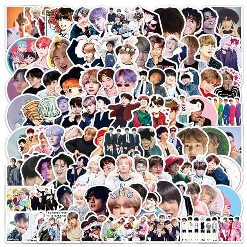 BTS Aufkleber, BTS Sticker, 100 Pcs Wasserdicht Sticker Ubephant BTS Style Decals Computer Skateboard Gepäck Aufkleber BTS Geschenke für Fans