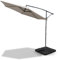 KEPLIN 3M Cantilever Garden Parasol, Garden Umbrella with Crank Handle & Cover, UV Protection, Water-Repellent Polyester, Powder-Coated Pole, 6 Ribs Garden Parasol, Cream