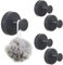 KINDPMA 5PCS Suction Cup Hooks for Shower Bathroom Suction Hooks Black Stainless Steel Waterproof Shower Hook Suction Towel Holder for Bathroom Kitchen Hanging up to 11lbs