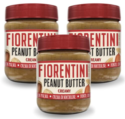 3X Fiorentini Peanut Butter Creamy, Crema Spalmabile di Arachidi Senza Zuccheri Aggiunti 350g