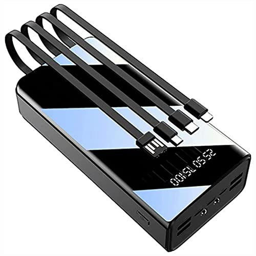 Power Bank 50000Mah with Built-In Cable Portable Charger, External Phone Charger with LED Display & Flashlight External Battery Pack [7 Outputs 4 Inputs] Fast Charge