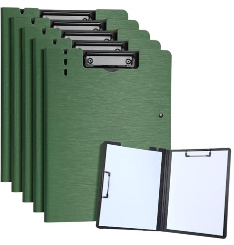 URbantin 5 Pezzi Portablocco A4 con Pinza,Cartellina Rigida,Clipboard,Verde