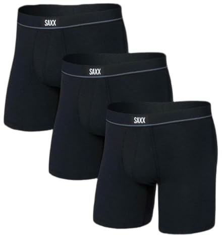 SAXX Underwear Co. Essential Herren-Boxershorts aus Baumwolle, 3er-Pack
