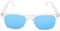 Gugxiom Smart Gläses, IP65 wasserdichte AI -Brillen mit Geräuschstündung Mikrofon Bluetooth 5.4 Smart Brille für Outdoor- und Sprachkommunikation (Blaue Linse mit weißem Rahmen)