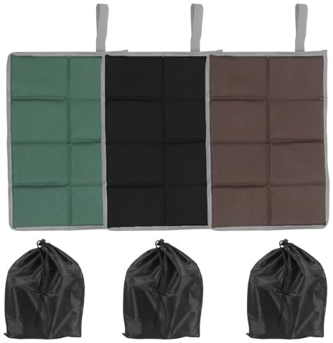 6er Set Sitzkissen Outdoor Faltbar, Wetterfeste Sitzunterlage für Wandern, Camping und Picknick, 39x29.5cm inkl. 3 Transporttaschen (Schwarz, Braun, Grün)