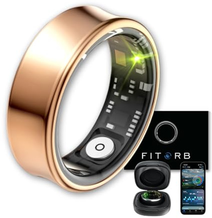 Fitorb Smart Ring Pro - Das Original. High-Tech Fitness- & Gesundheitsring, Schlafanalyse, 24/7 Aktivitätstracking. Temperaturmessung, Stress. Proberinge. (Neptun, Roségold, 18,3 mm (8))