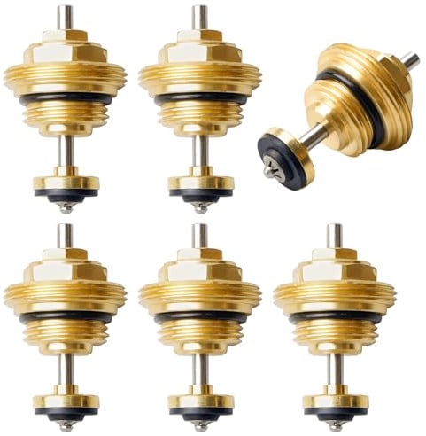 6 Stück G1/2 Fußbodenheizungskrümmer Rücklaufbolzen Ventileinsatz, M30 x 1.5 MM Fußbodenheizung Krümmer, Messing Thermostatventil Ventileinsatz, Radiator Valve Für Ufh Stellantrieb Fußbodenheizung